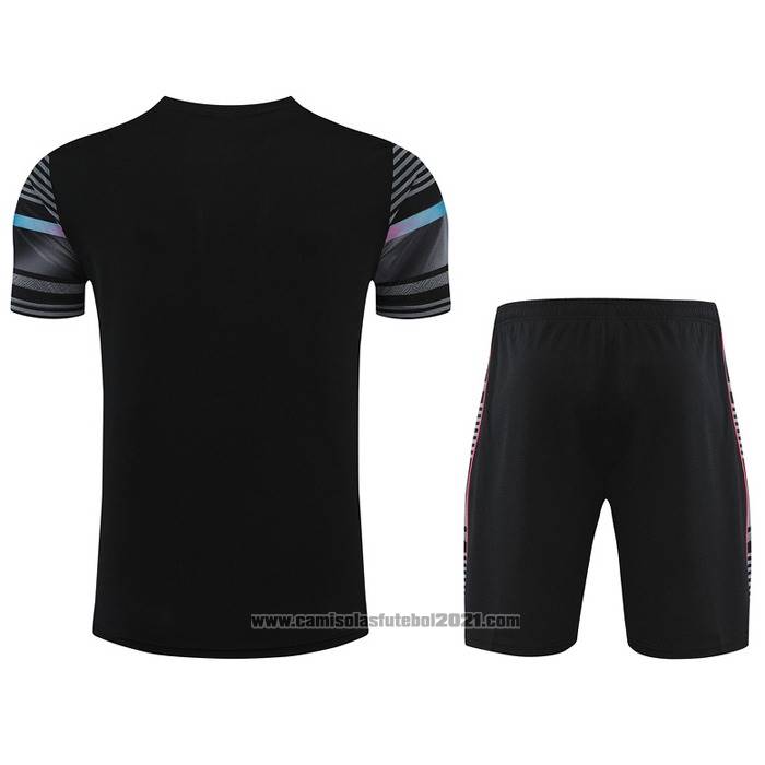 Fato de Treino Manchester City Manga Curta 2022-2023 Preto - Calcas Curta